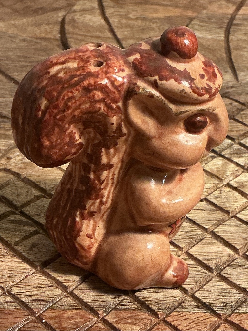 Handcrafted Brown Ceramic Squirrel Figurine - Decorative Home Art